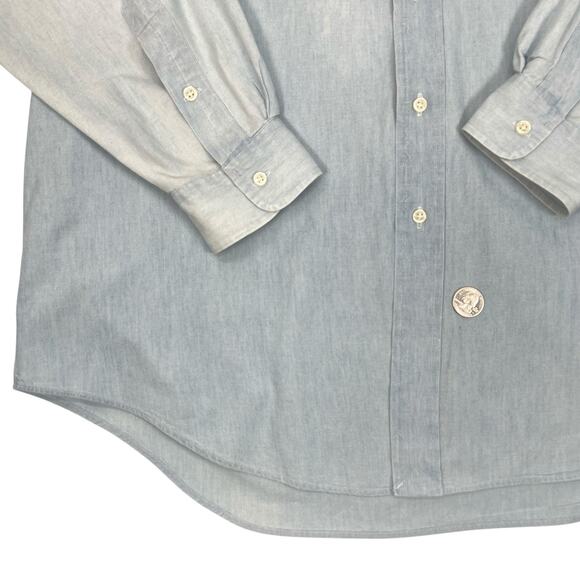 Ralph Lauren Mens Large Cotton Button Up Long Sleeve Big Shirt - Picture 5 of 8